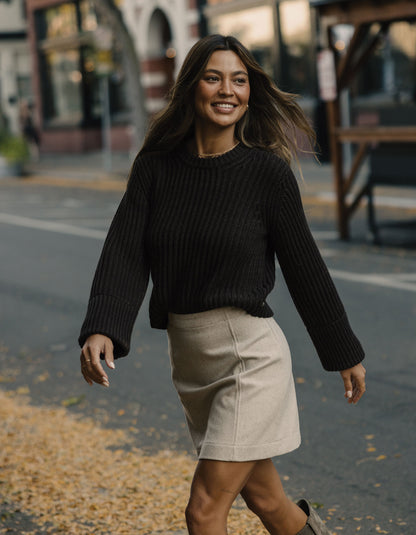 Willow Marled Crewneck Sweater  in Umber Marl