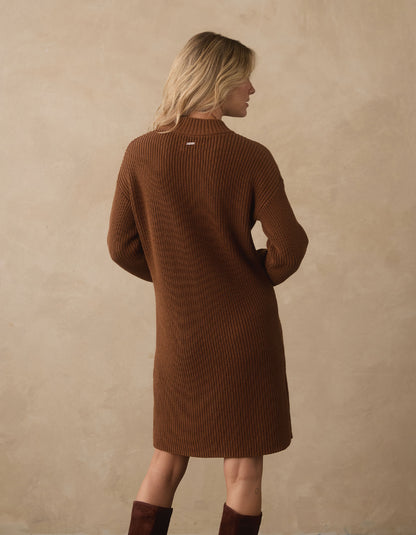 Lynn Sweater Dress  in Hickory