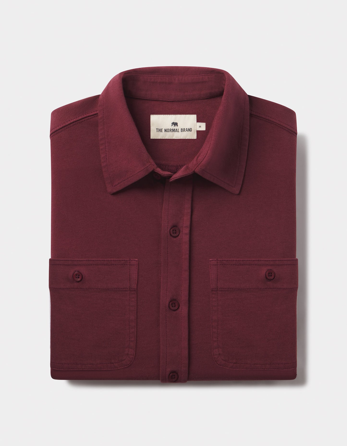 Lennox Jersey Button Up in Port Wine