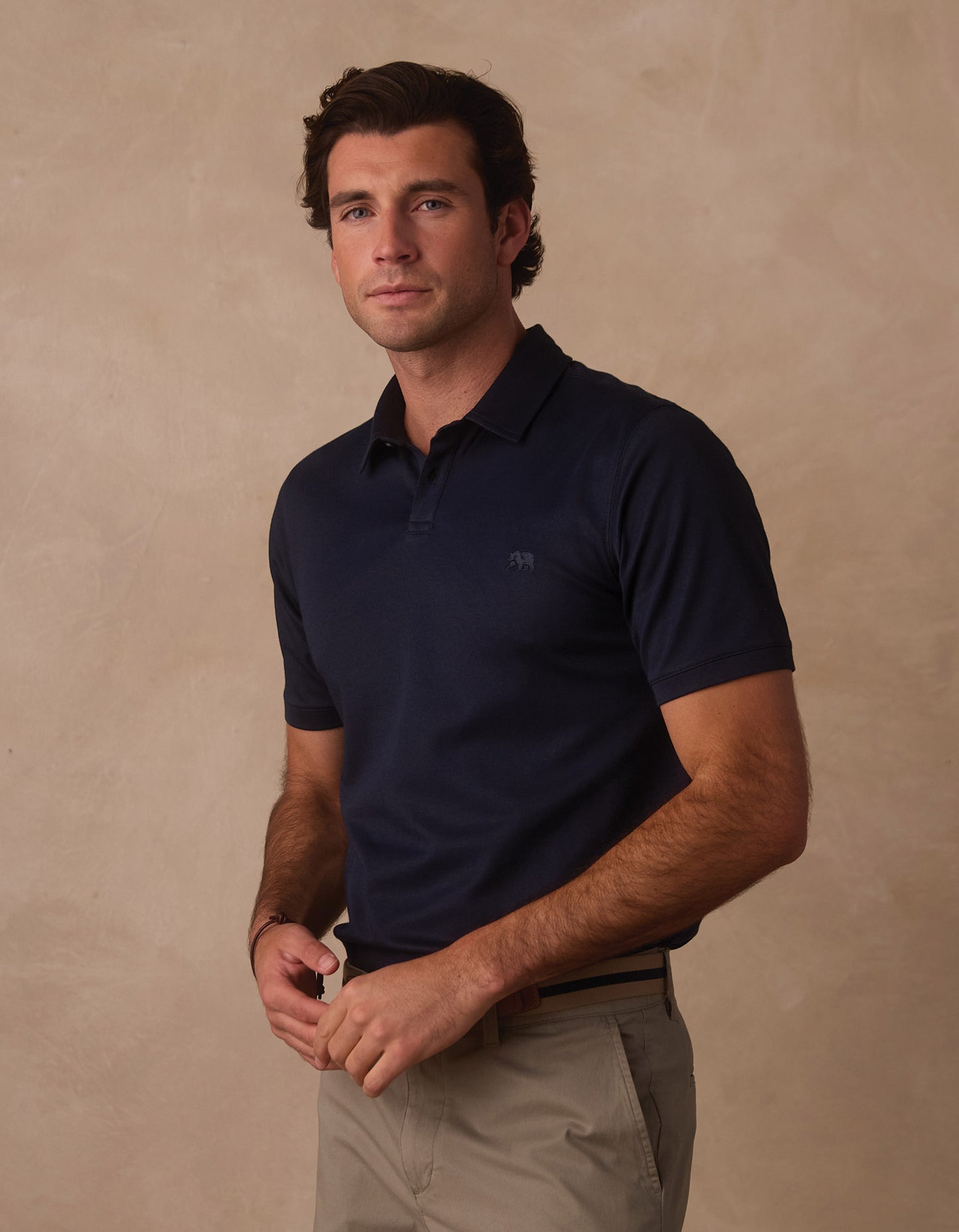 Performance Pique Polo in Navy