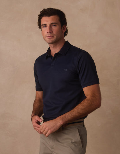 Performance Pique Polo in Navy