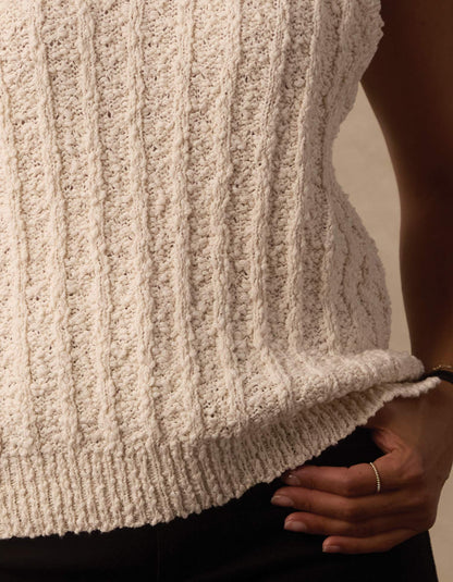 Louise Scoop Neck Tank in Ivory