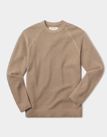 COOLMAX® Textured Crewneck Sweater in Dark Taupe