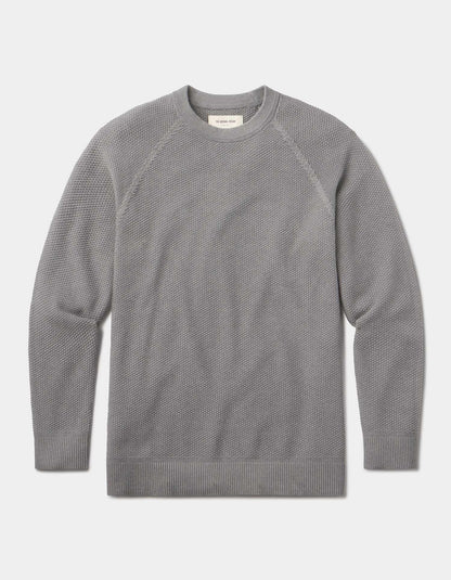 COOLMAX® Textured Crewneck Sweater in Greystone