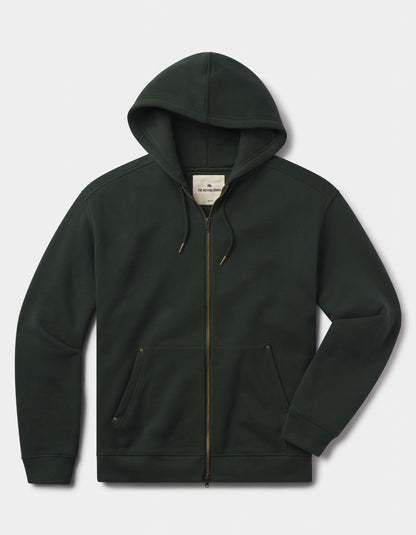 Normal Fleece Full Zip Hoodie in Varsity Green