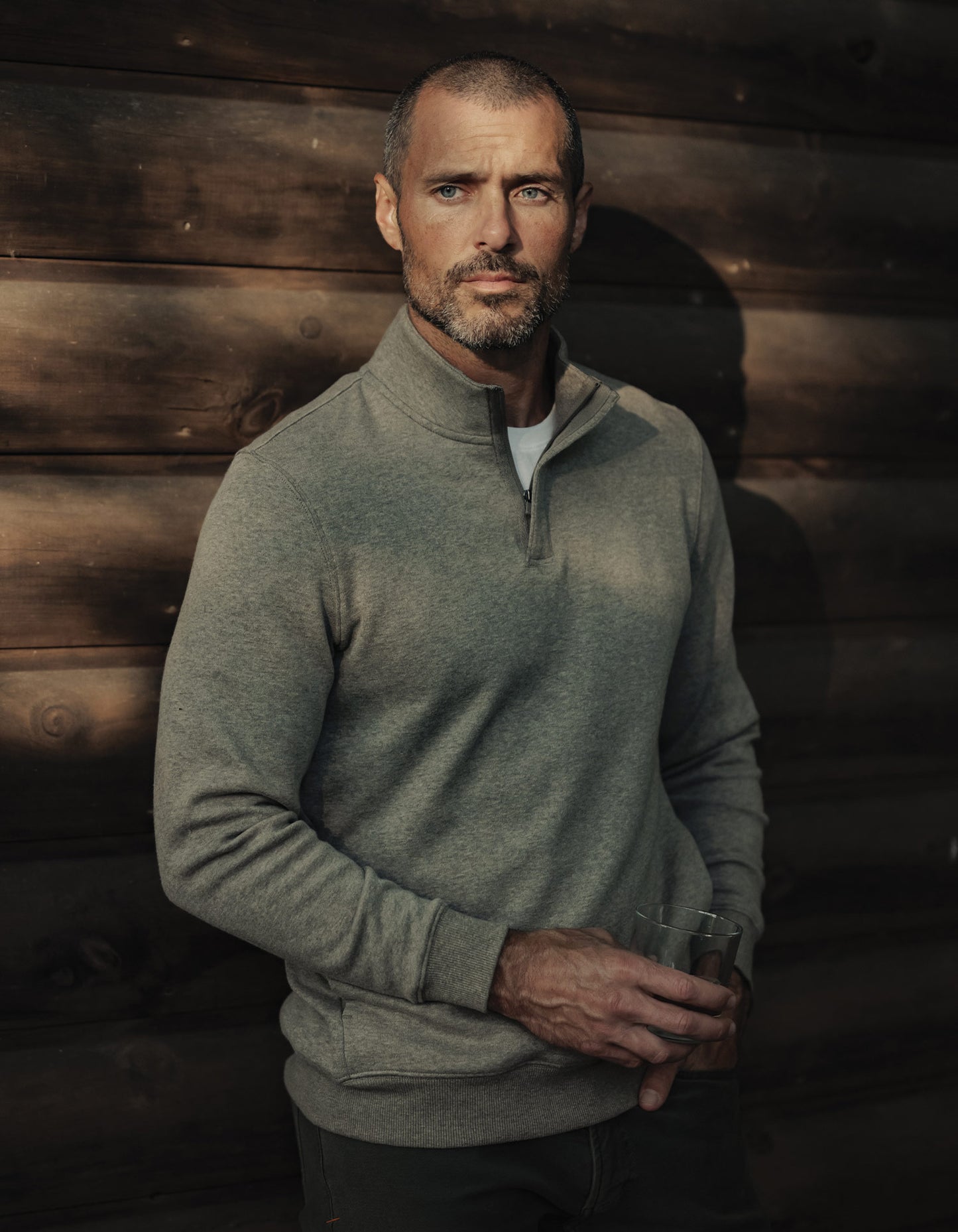 Fleece Puremeso Quarter Zip in Dark Taupe