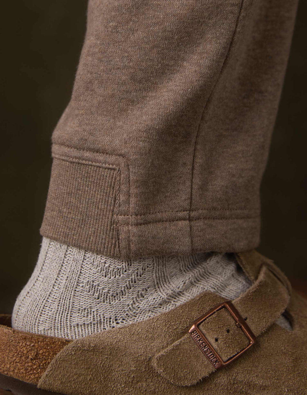 Fleece Puremeso Joggers in Dark Taupe