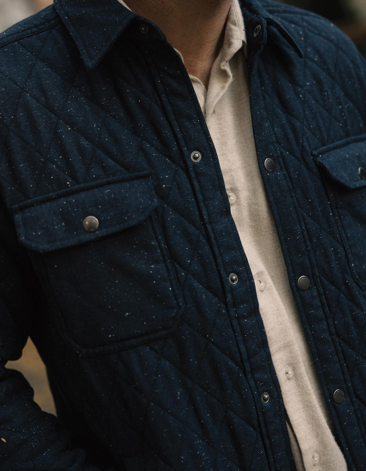 Insulated Workwear Jacket in Navy Nep