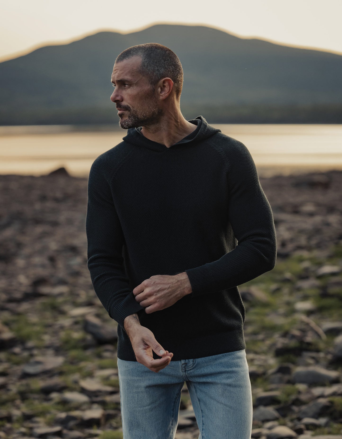 COOLMAX® Textured Hoodie Sweater in Varsity Green