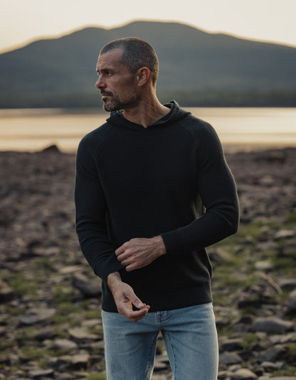 COOLMAX® Textured Hoodie Sweater in Varsity Green