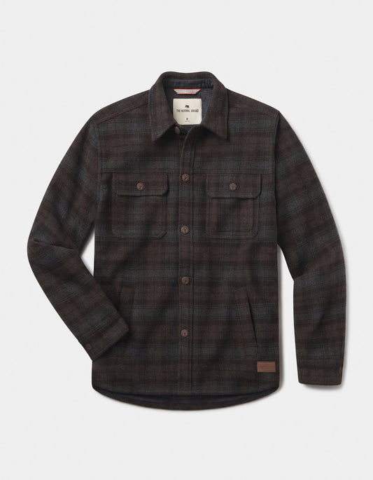 Brightside Flannel Lined Workwear Jacket in Brown Plaid