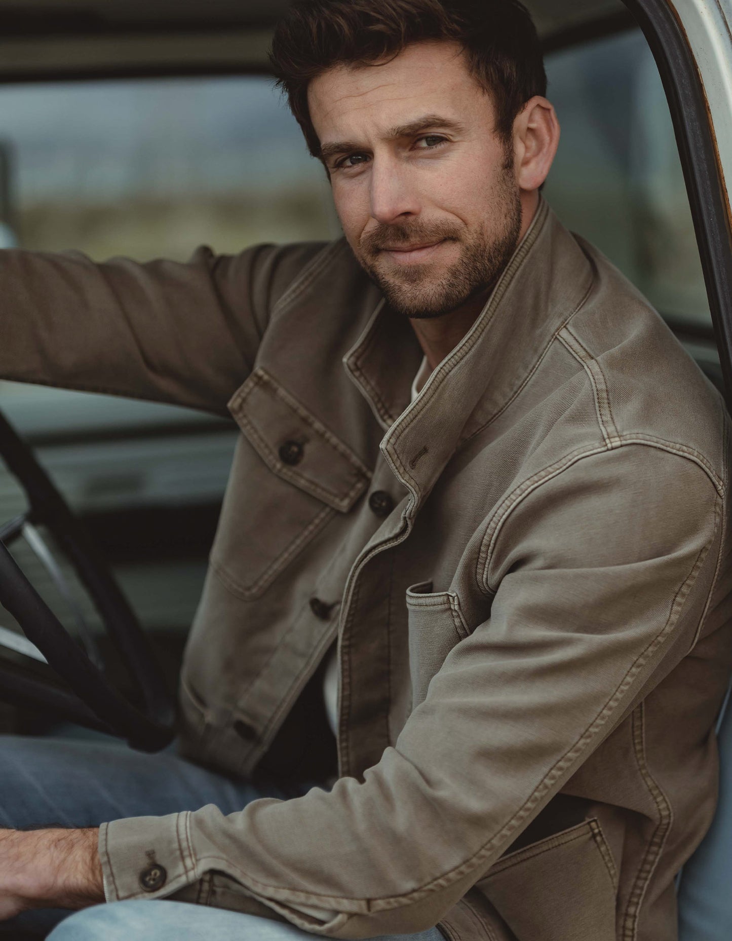 Comfort Terry Chore Coat in Taupe