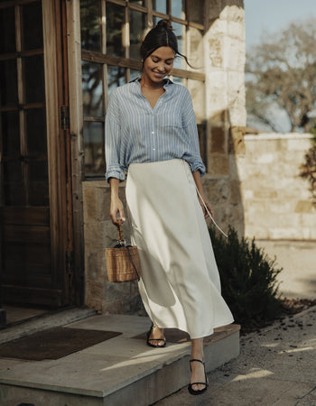 Sueded Costa Wrap Skirt in Ivory – The Normal Brand