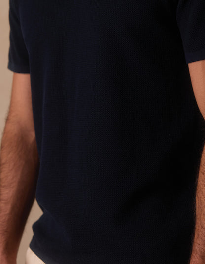 Driftknit Sweater Tee in Navy