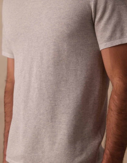 Driftknit Sweater Tee in Stone