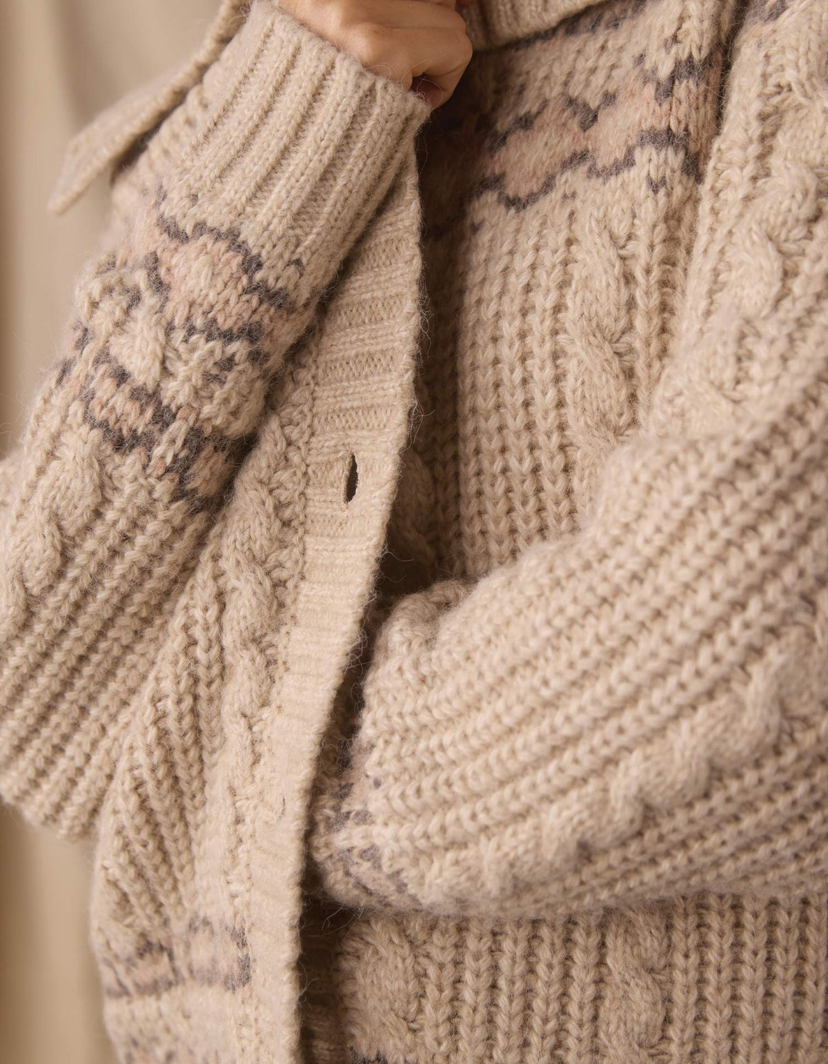 Millie Sweater Jacket in Cream Multi