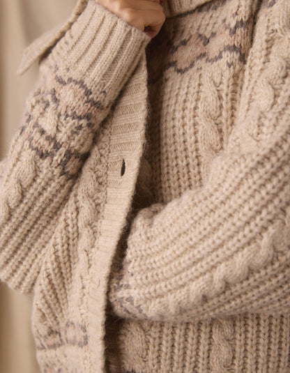 Millie Sweater Jacket in Cream Multi