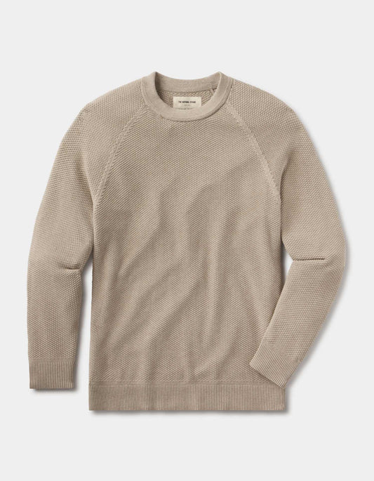 COOLMAX® Textured Crewneck Sweater in Flax