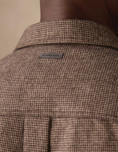 Houndstooth Overshirt in Khaki Multi