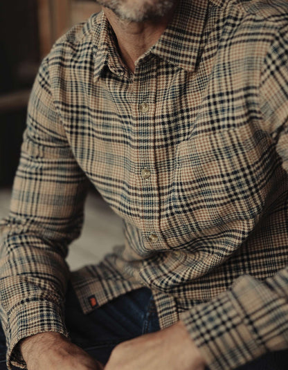 Louis Heavyweight Flannel Overshirt in Fawn Plaid