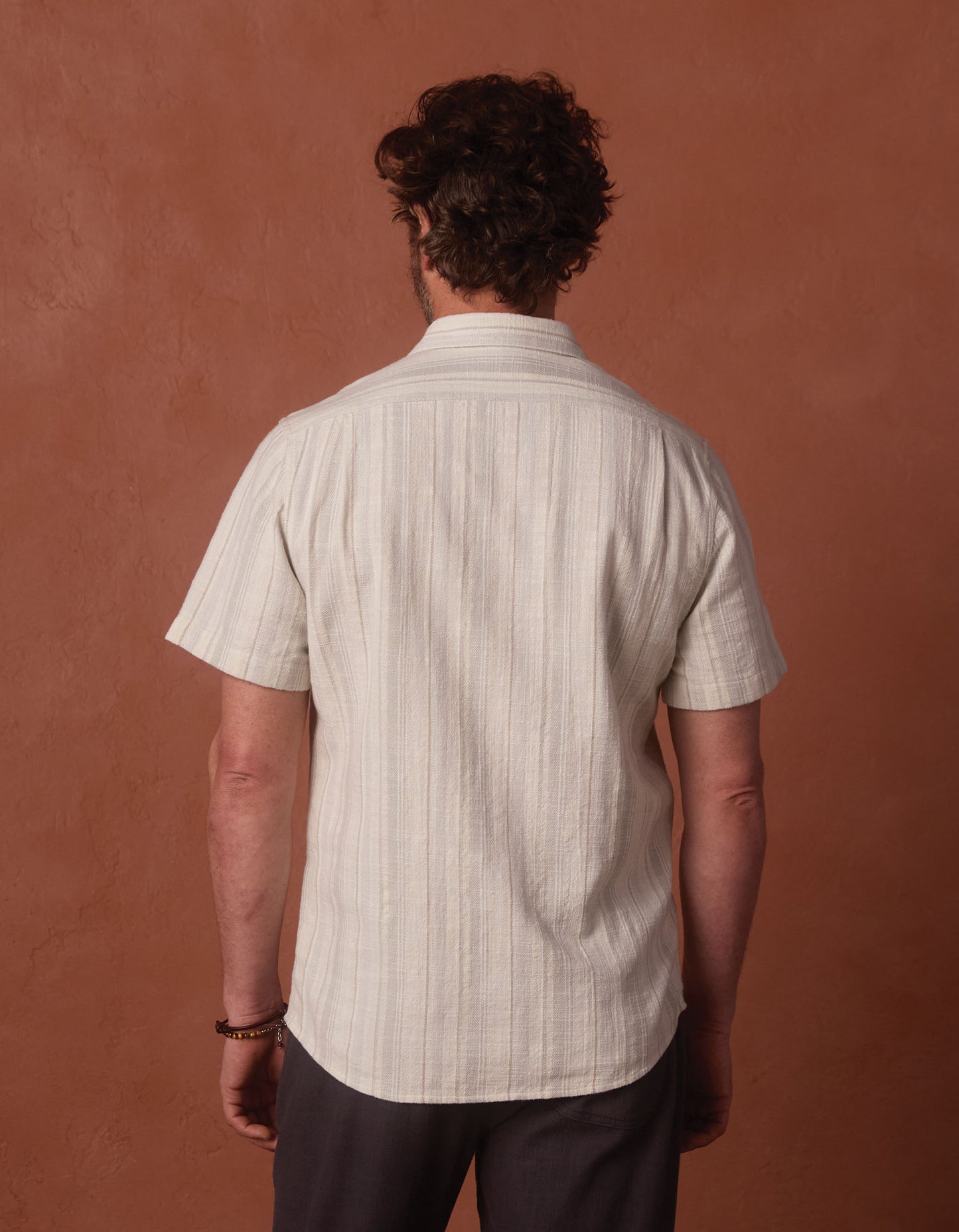 Freshwater Short Sleeve Button Up Shirt in Sea Glass Stripe