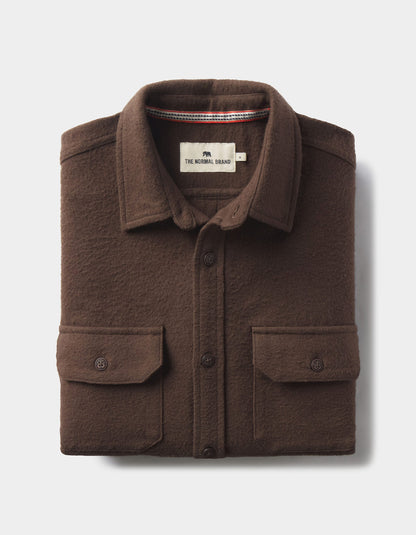 Heavyweight Chamois Overshirt in Dark Brown