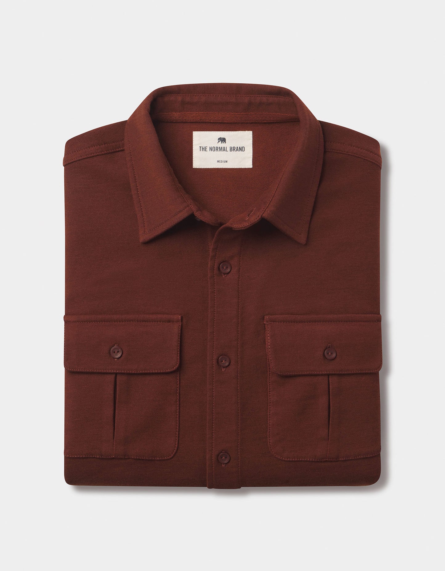 Comfort Terry Shirt Jacket in Spiced Brandy
