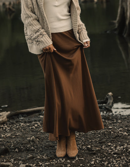Rose Midi Skirt in Hickory