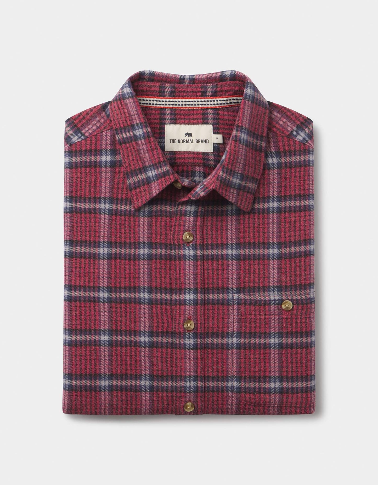 Hudson Double Brushed Flannel in Mineral Red Plaid