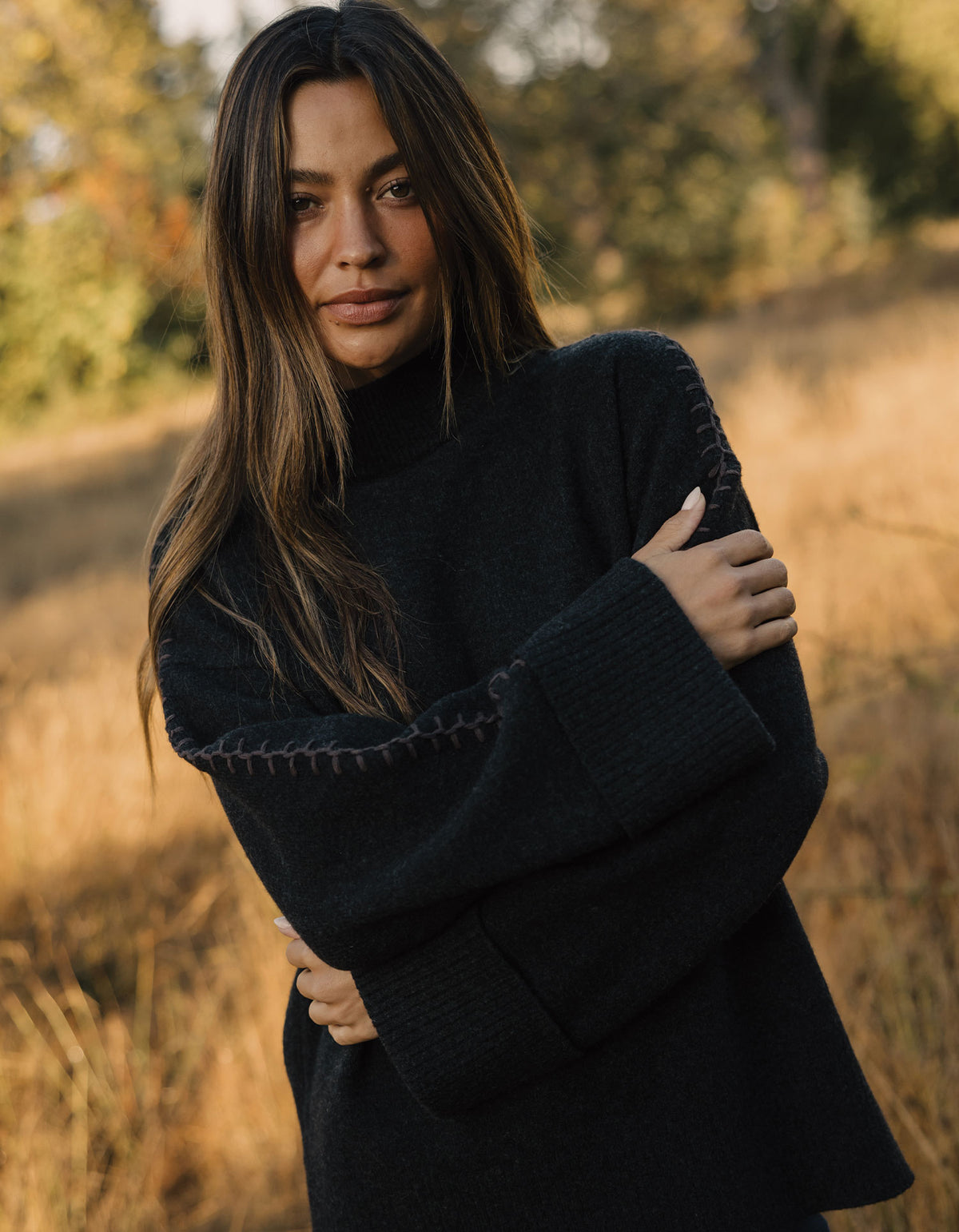 Craft Stitch Sweater in Heather Black
