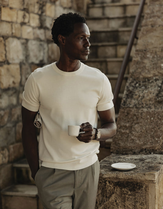 Taylor Sweater Tee in White