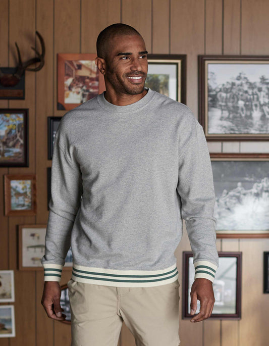 Cole Terry Varsity Sweatshirt in Heathered Grey