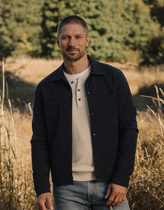 Comfort Terry All Day Jacket in Navy