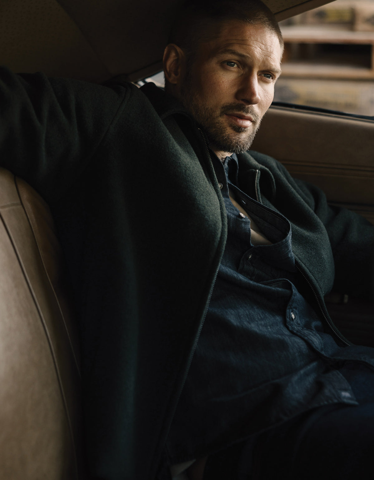 Harrison Felted Wool Jacket in Forest