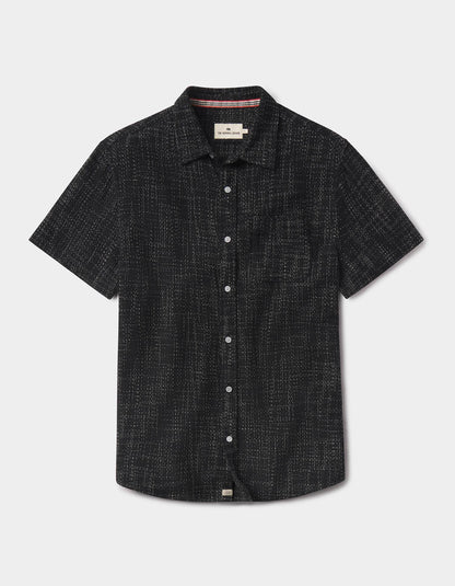 Freshwater Short Sleeve Button Up Shirt in Ocean Black