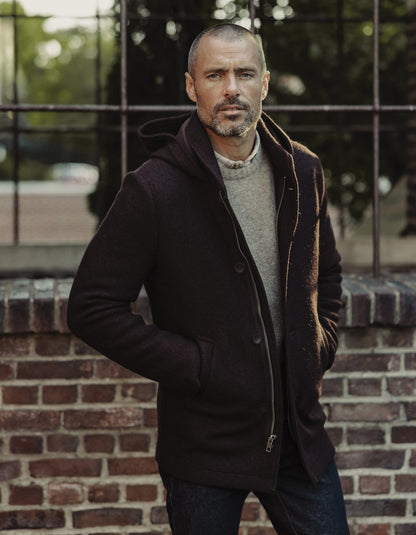 Balboa City Peacoat in Midnight Brown