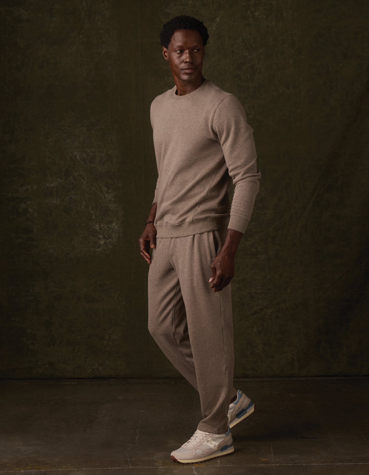 Fleece Puremeso Joggers in Dark Taupe