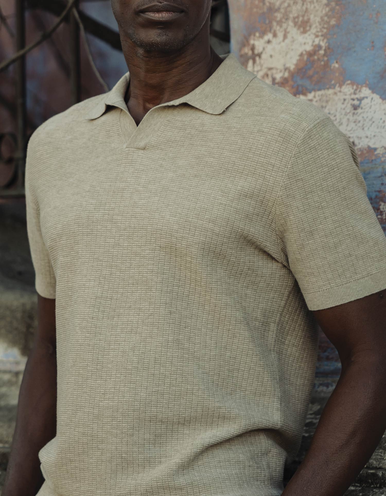Breezeknit Polo in Flax – The Normal Brand