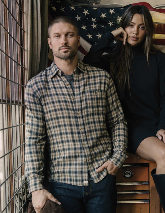 Hudson Double Brushed Flannel in Toasted Chestnut Plaid