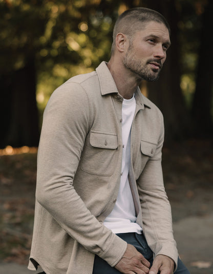 Textured Knit Shirt in Oat