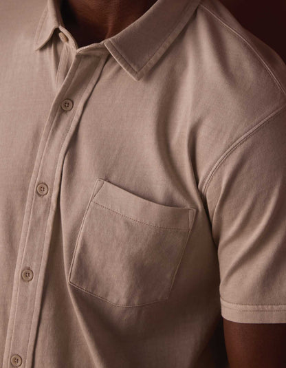 Normal Jersey Button Up in Pumice
