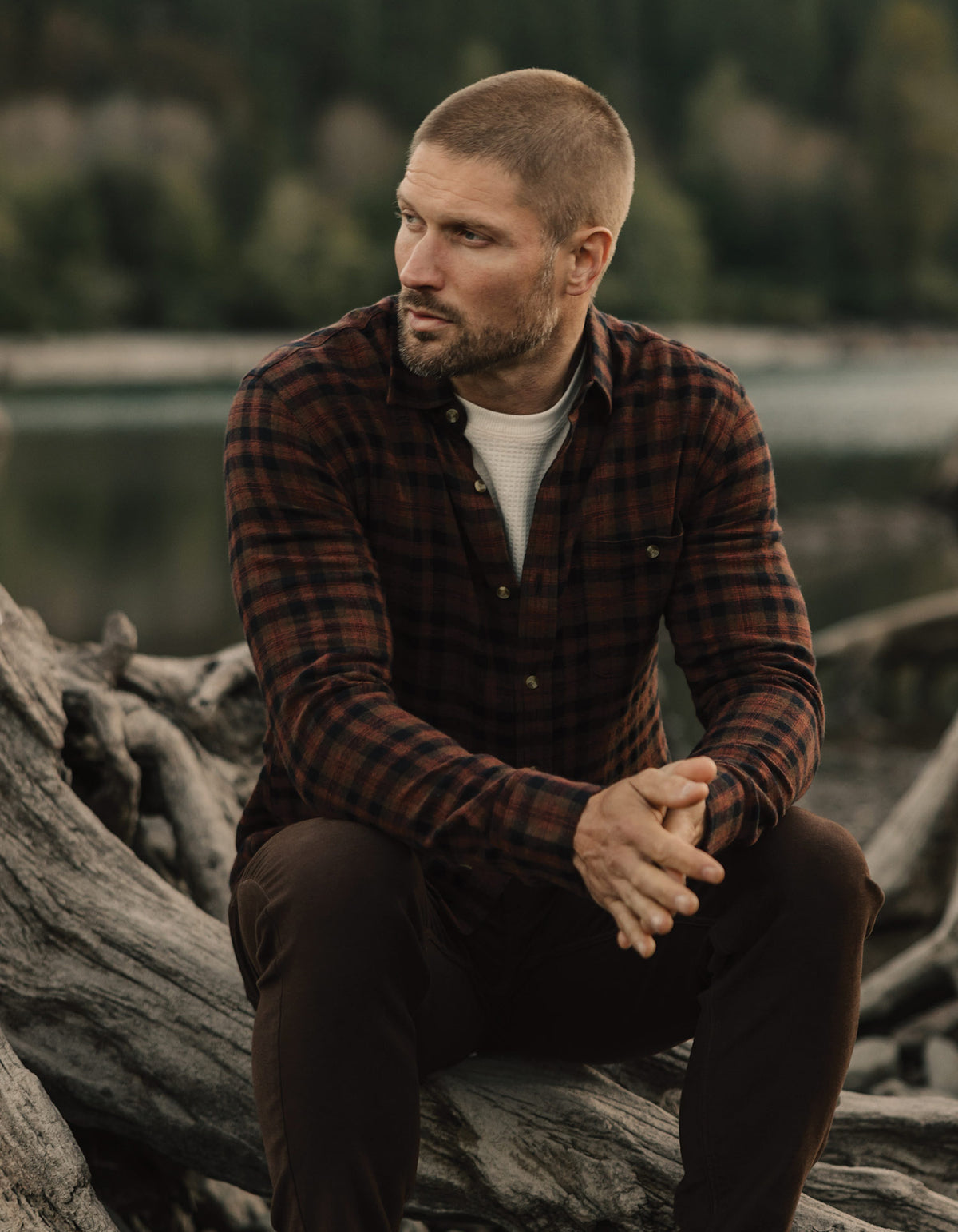 Hudson Double Brushed Flannel in Cocoa Plaid