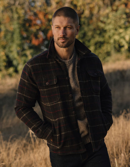 Brightside Flannel Lined Workwear Jacket in Olive Plaid
