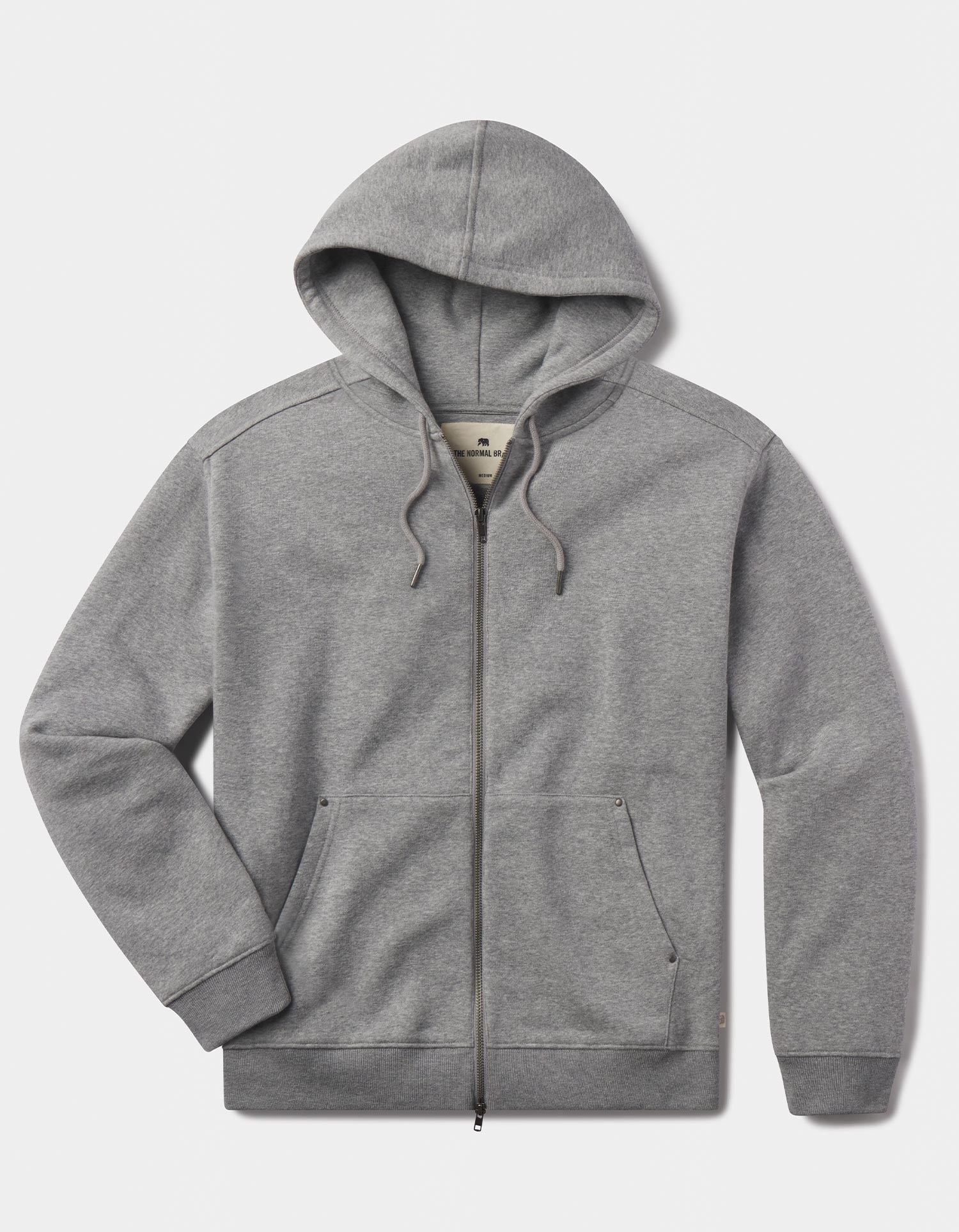 Normal Fleece Full Zip Hoodie Heather Grey