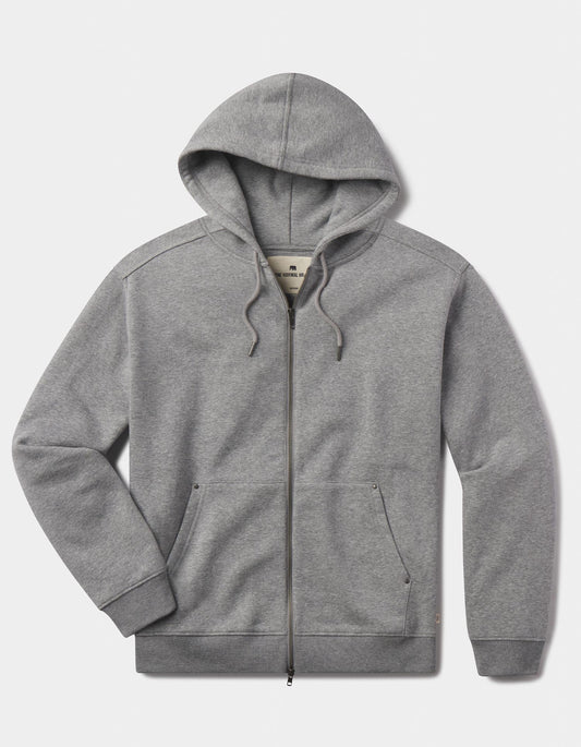 Normal Fleece Full Zip Hoodie in Heather Grey