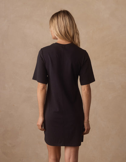 Normal Jersey T-Shirt Dress in Washed Black