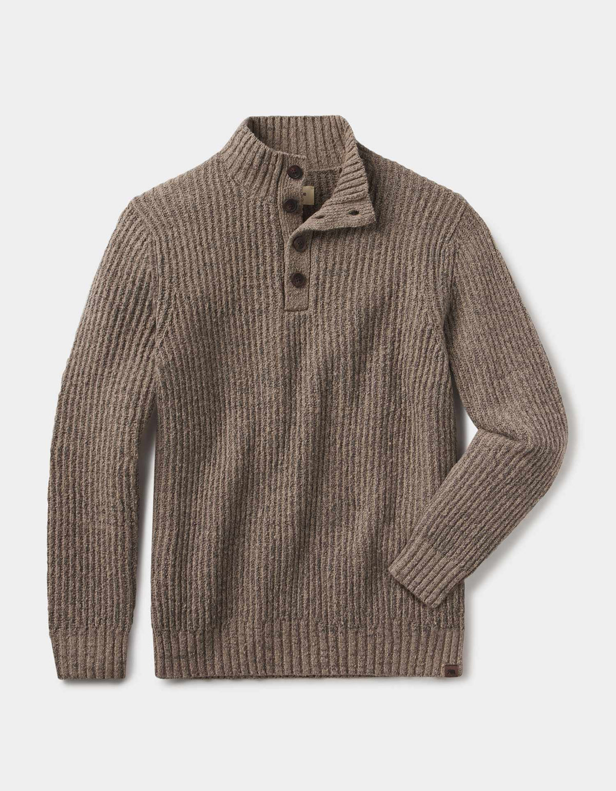 Boucle Popover Sweater in Taupe - flatlay