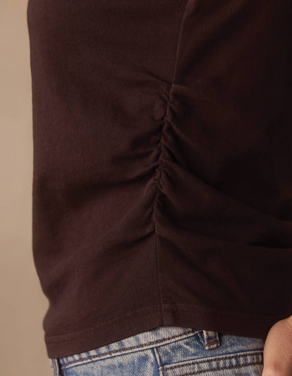 Normal Jersey Draped Tank in Umber