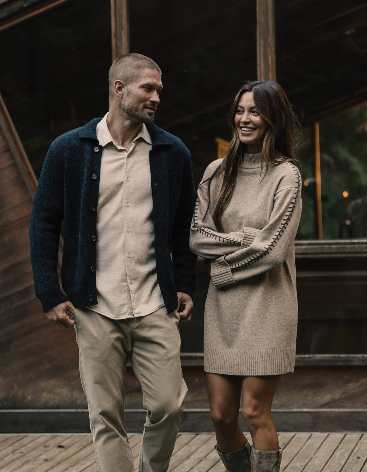 Craft Stitch Sweater Dress in Teak