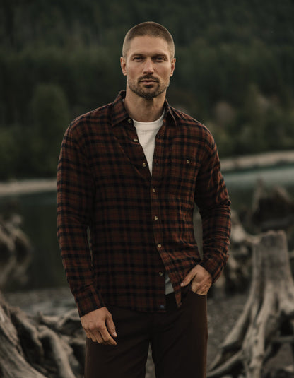 Hudson Double Brushed Flannel in Cocoa Plaid